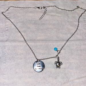 Just keep swimming charm necklace